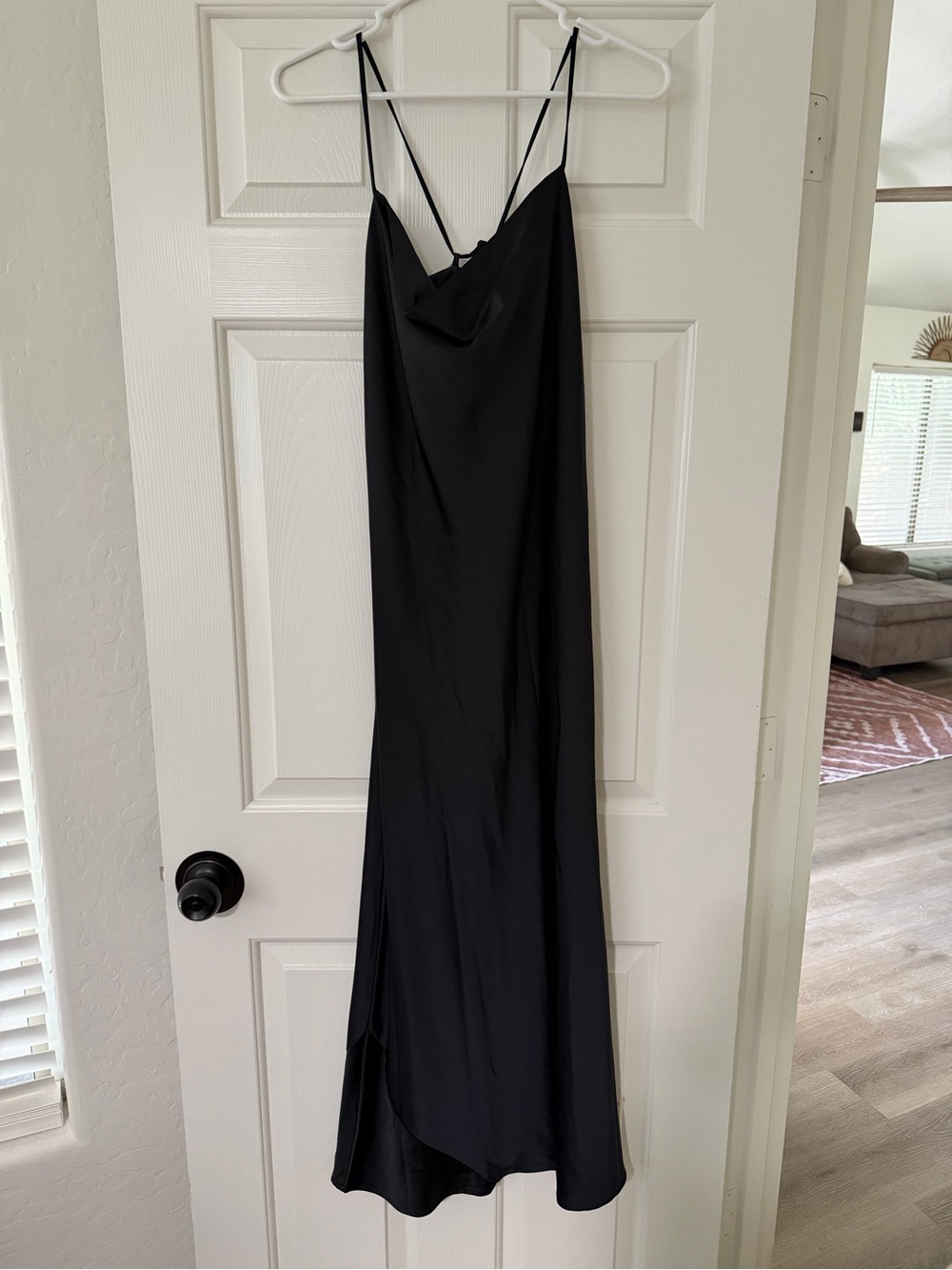 Old Navy Black Maxi Slip Dress with Cowl Neck